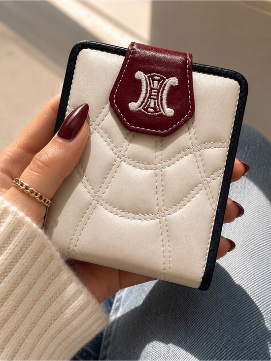 Celine Handbags - Celine 2002 Vintage Quilted Leather Bifold Wallet Red & Ivory Rare
